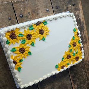Quarter Sheet Sunflower Cake