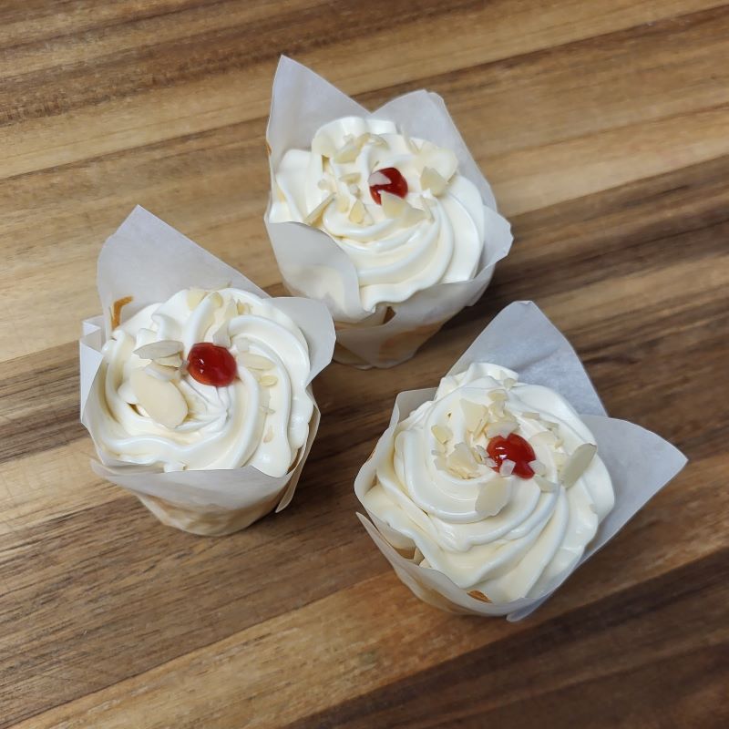 Graduation Cupcakes White Almond Raspberry – Country Cakes & Bakes