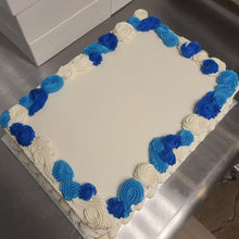 Load image into Gallery viewer, Quarter Sheet Rosette Border Cake
