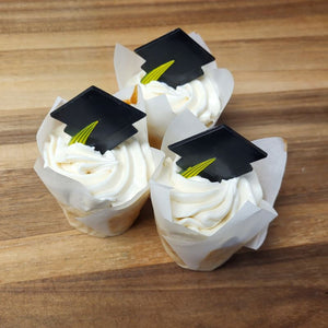 Graduation Cupcakes White Almond Raspberry
