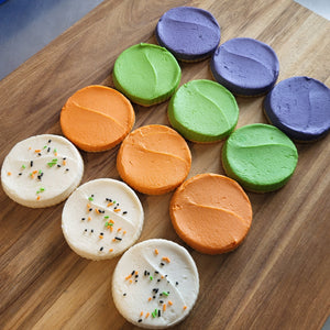 3" Frosted Sugar Cookies- Halloween Colors