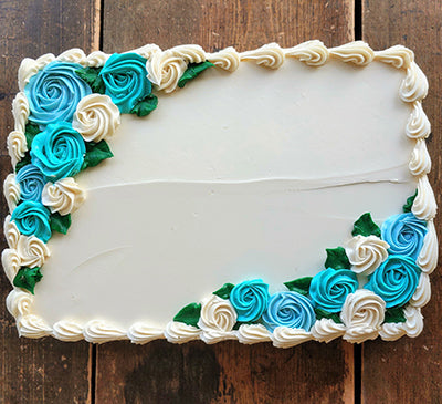 Quarter Sheet Ocean Breeze Flower Garden Cake