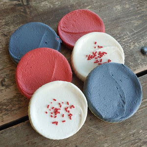 Scarlet and Gray 3" Frosted Circles