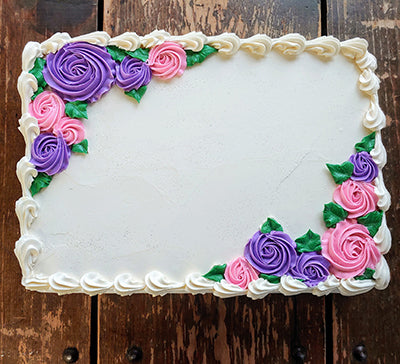 Half Sheet Pretty Princess Flower Garden Cake