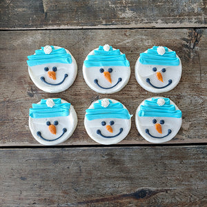 Decorated Snowman Face Cookies