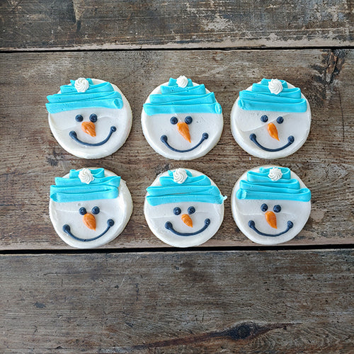 Decorated Snowman Face Cookies