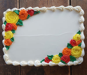 Quarter Sheet Sunshine Flower Garden Cake